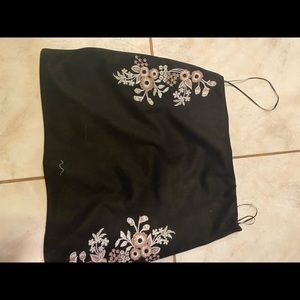 Black floral skirt
